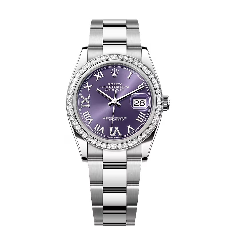 m126284rbr-0014 Rolex Datejust Aubergine Roman Diamond Dial 126284RBR-0014 36 mm - Image 1